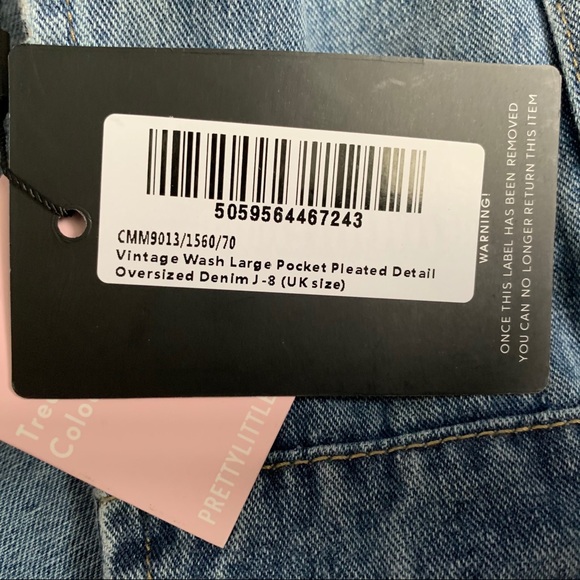 Pretty Little Thing Oversized Denim Jacket size 4 - Picture 7 of 8